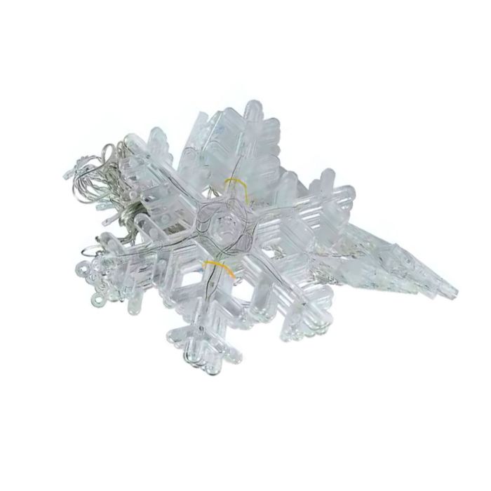 Гірлянда світлодіодна штора GarlandoPro сніжинка і зірка 12 фігур 3х1м гірлянда зірка Жовтий 1733063Y