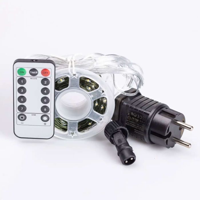 Гірлянда роса на пульті 50 метрів на 500 led світлодіодів крапля на зеленому дроті жовта 500L50MGY