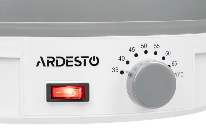 Dryer for products ARDESTO, 245W, pallets -5x3cm, diameter-32cm, max-70°С, temperature adjustment, plastic, white