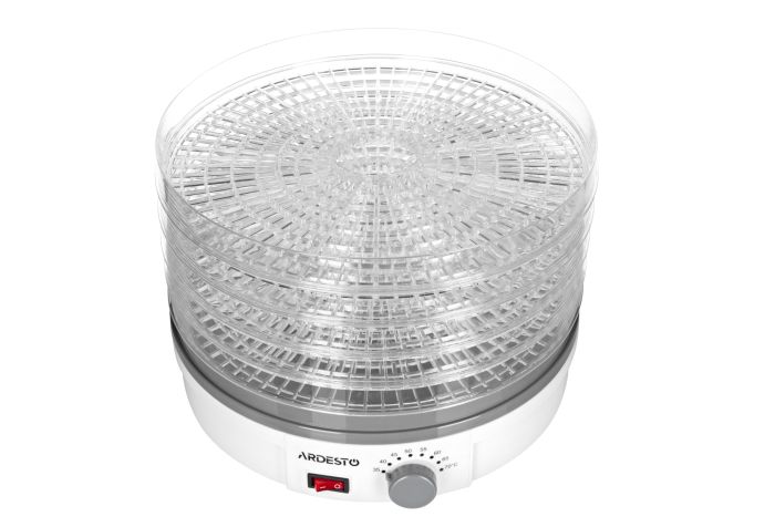 Dryer for products ARDESTO, 245W, pallets -5x3cm, diameter-32cm, max-70°С, temperature adjustment, plastic, white
