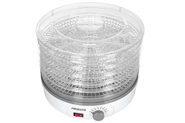 Dryer for products ARDESTO, 245W, pallets -5x3cm, diameter-32cm, max-70°С, temperature adjustment, plastic, white