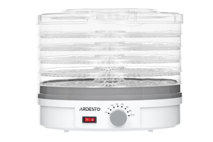 Dryer for products ARDESTO, 245W, pallets -5x3cm, diameter-32cm, max-70°С, temperature adjustment, plastic, white