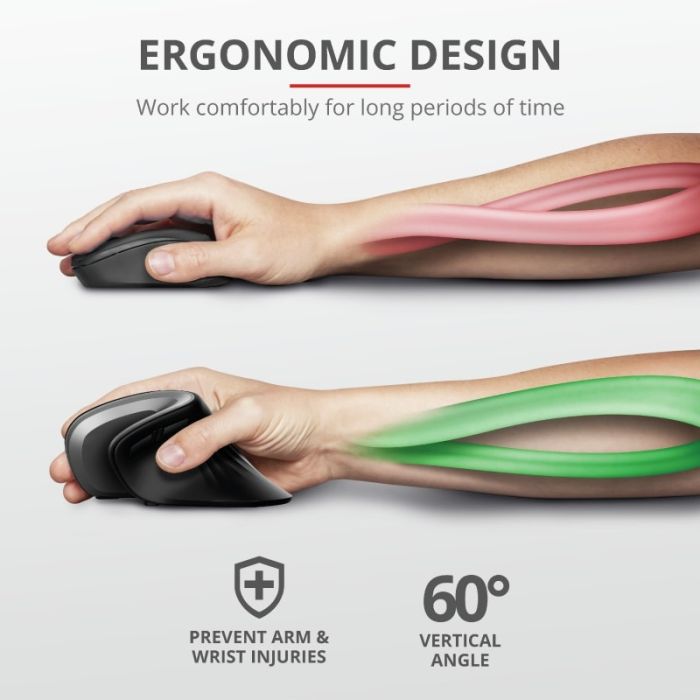 Миша Trust Verro Ergonomic, WL, чорний