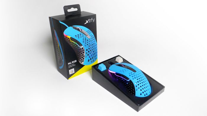 Миша Xtrfy M4, USB-A, RGB, Miami Blue