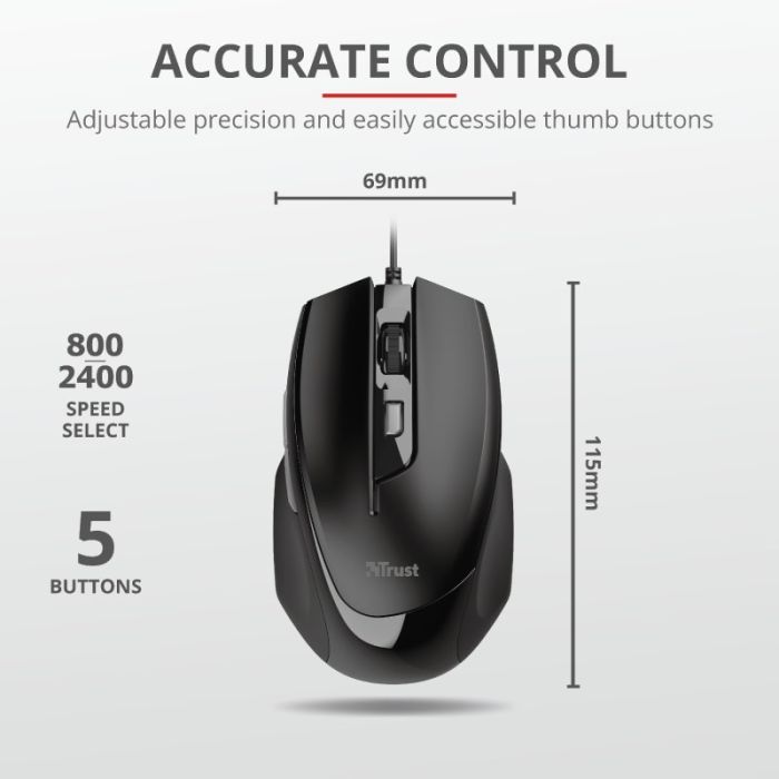 Миша Trust Voca, USB-A, чорний