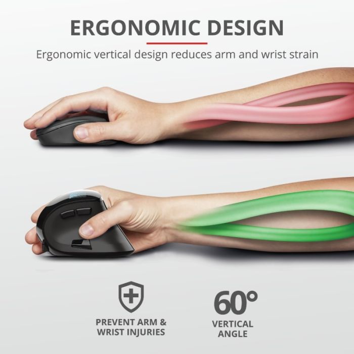 Mouse Trust Voxx Rechargeable Ergonomic WL Black