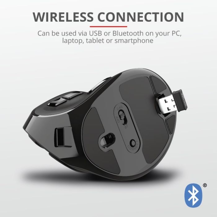 Mouse Trust Voxx Rechargeable Ergonomic WL Black