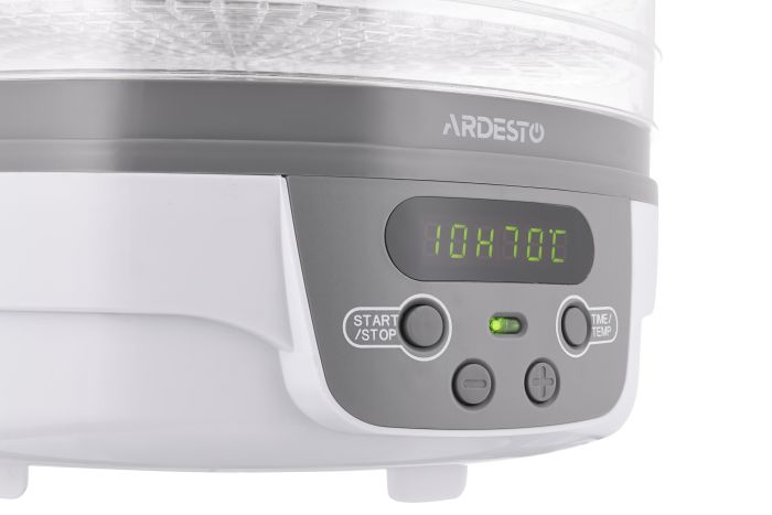 Dryer for products ARDESTO, 250W, pallets -5x3cm, diameter-32cm, max-70°С, timer, electronic control, plastic, white