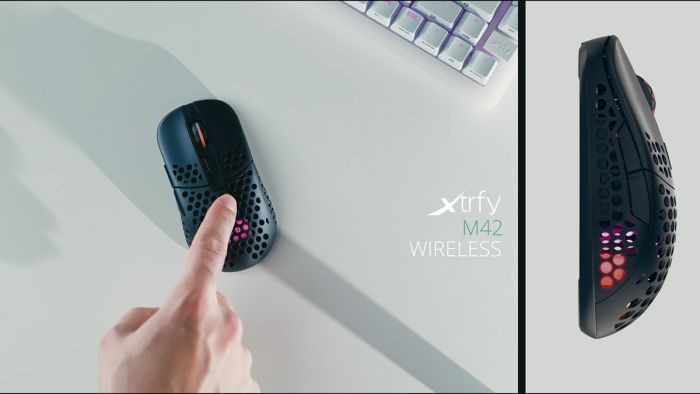 Mouse Xtrfy M42, WL/USB-A, RGB, Чорний