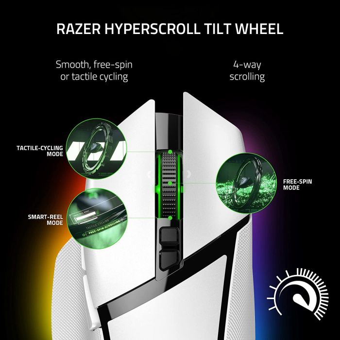 Razer Mouse Basilisk V3 Pro, RGB, USB-A/WL/BT, white