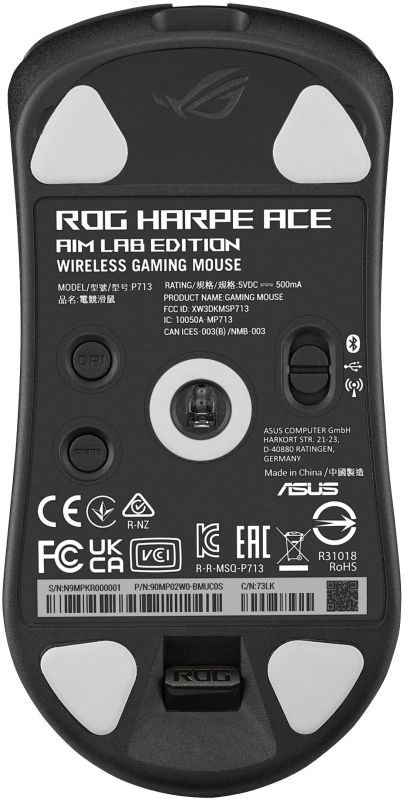 ASUS Mouse ROG Harpe Ace Aim Lab Edition, RGB, USB-A/WL/BT, black
