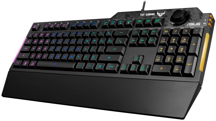 ASUS Keyboard membrane TUF Gaming K1, 104key, USB-A, EN/UK, RGB, black