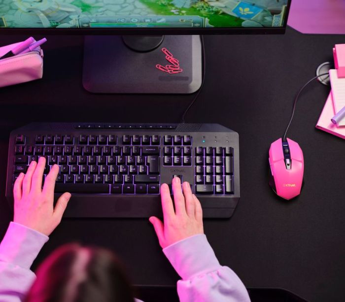 Mouse Trust GXT 109 FELOX, RGB, USB-A, Рожевий