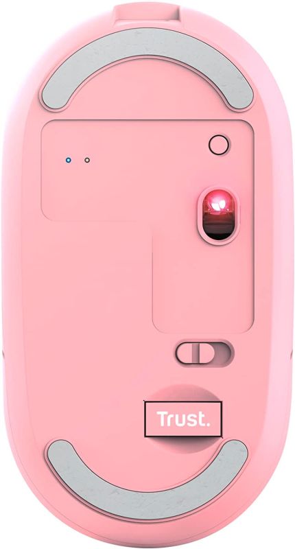 Mouse Trust Puck Rechargeable,  Ultra-Thin,  BT/WL,  Silent, Рожевий