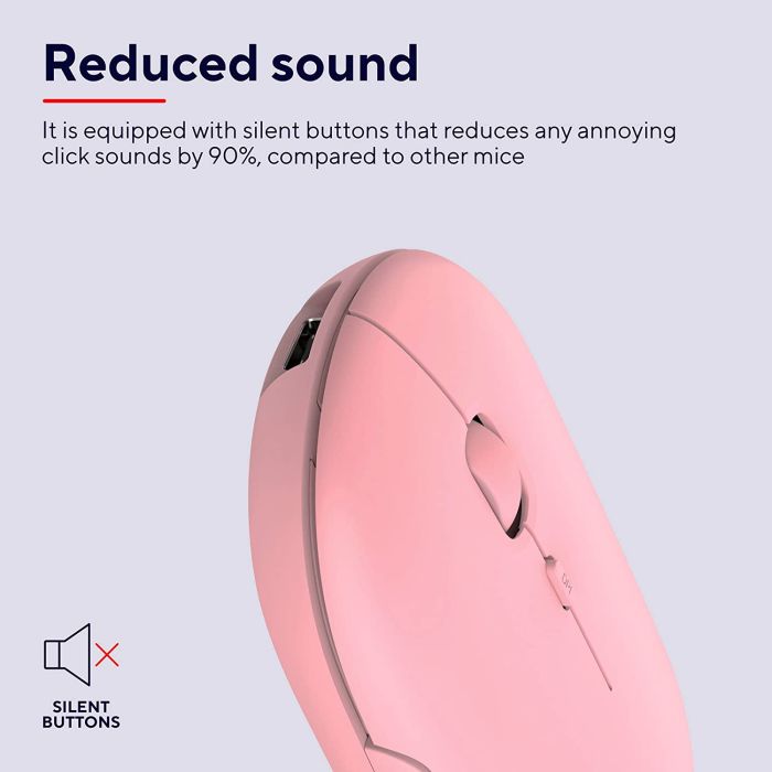 Mouse Trust Puck Rechargeable,  Ultra-Thin,  BT/WL,  Silent, Рожевий