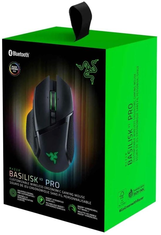 Razer Mouse Basilisk V3 Pro, RGB, USB-A/WL/BT, black
