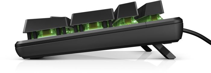 HP Keyboard mechanical Pavilion Gaming 550, 104key, Red Hybrid Switch, USB-A, EN/RU, RGB, black