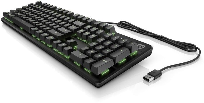 HP Keyboard mechanical Pavilion Gaming 550, 104key, Red Hybrid Switch, USB-A, EN/RU, RGB, black
