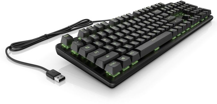 HP Keyboard mechanical Pavilion Gaming 550, 104key, Red Hybrid Switch, USB-A, EN/RU, RGB, black