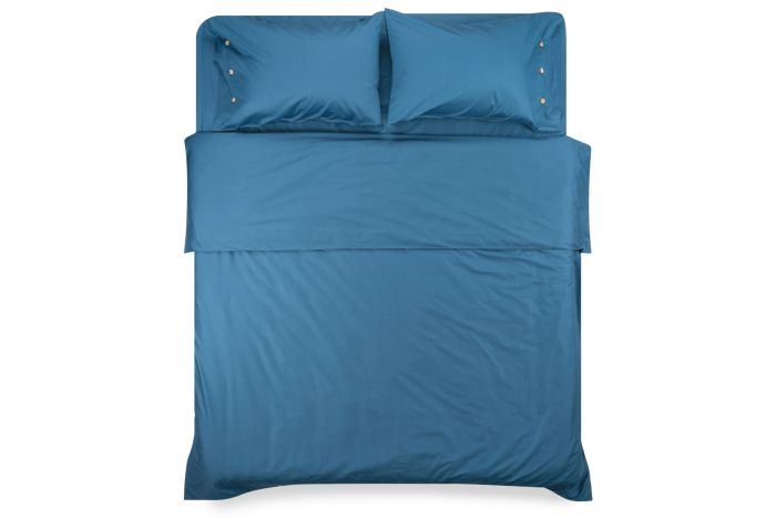 Fitted sheet ARDESTO Mix&Match 180x200+30cm, 100% cotton, sateen, blue