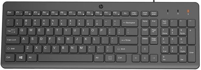 HP Keyboard membrane 150, 104key, USB-A, EN/RU, black