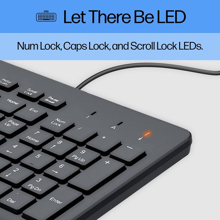 HP Keyboard membrane 150, 104key, USB-A, EN/RU, black
