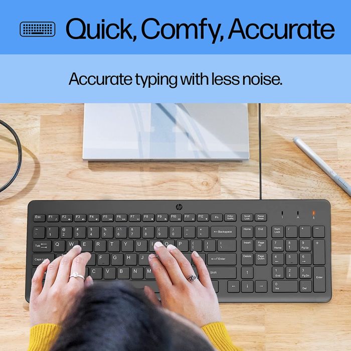 HP Keyboard membrane 150, 104key, USB-A, EN/RU, black