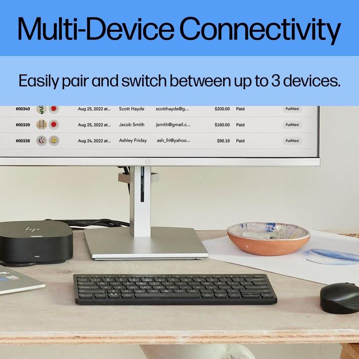HP Keyboard membrane 350, Compact Multi-Device 78key, BT, EN/UK, black