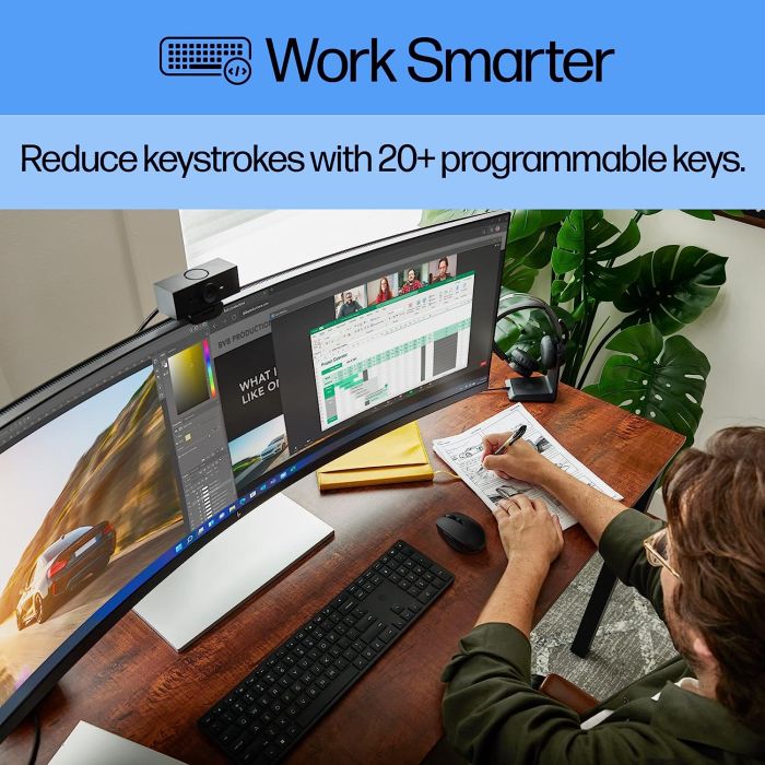 HP Keyboard membrane 450 Programmable, 108key, WL, EN/UK, black