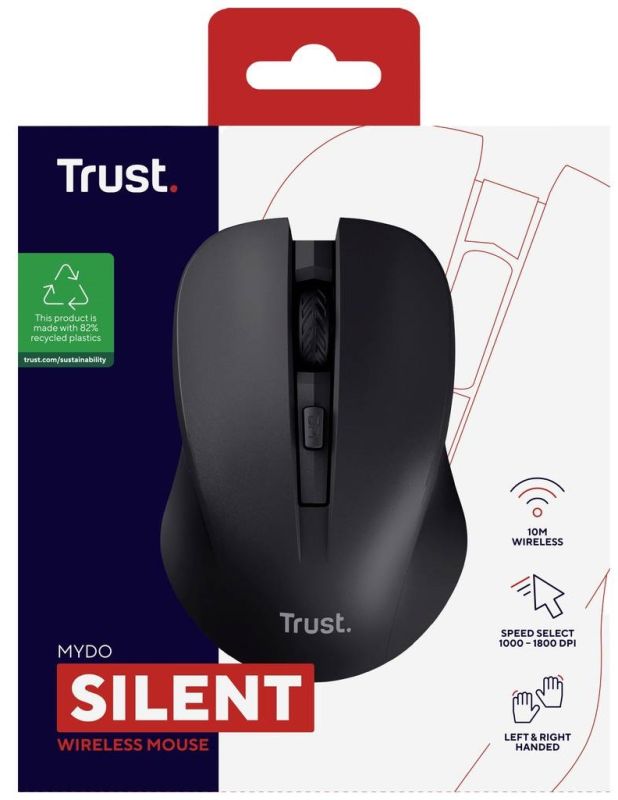 Мышь Trust MYDO SILENT, WL, Чорний