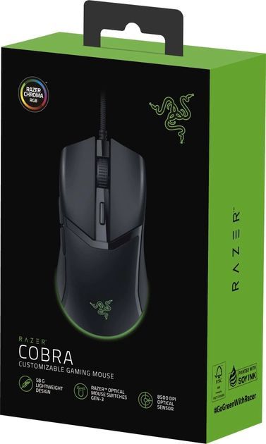 Razer Mouse Cobra, RGB, USB-A, black