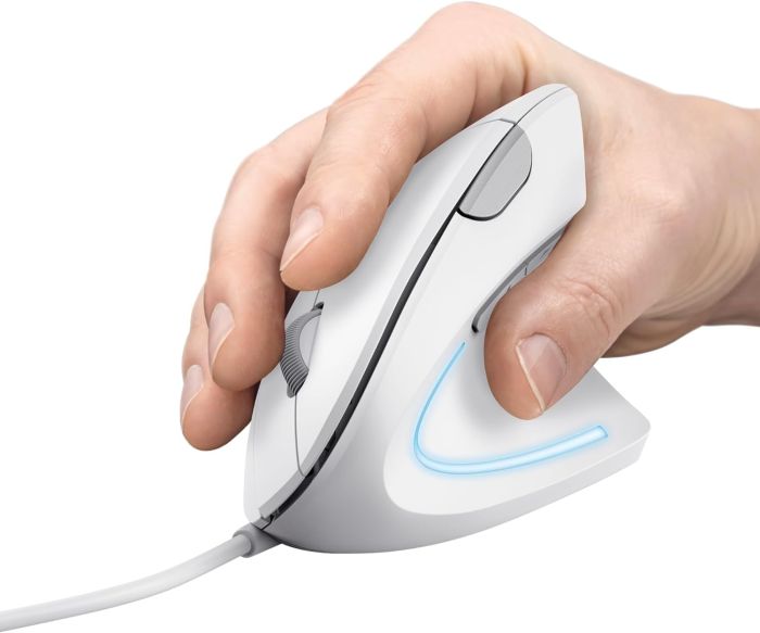 Мышь Trust Verto Ergonomic, USB-A, Белый
