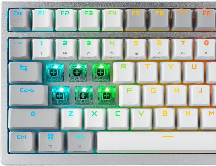Клавіатура механічна ASUS ROG Azoth 81key, NX Red, USB-A/WL/BT, EN, RGB, білий