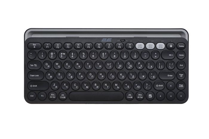 Клавіатура мембранна 2E KS250 84key, WL/BT, EN/UK, чорно-сірий
