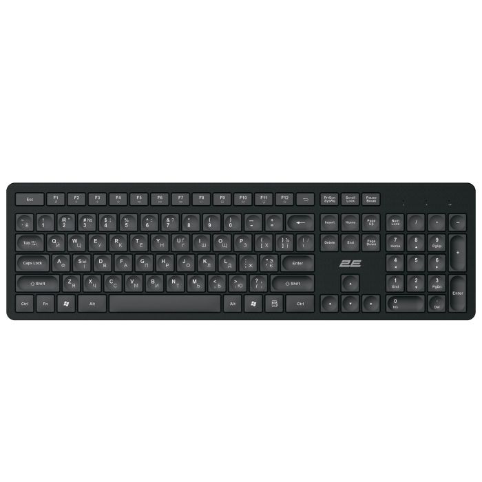 Клавіатура мембранна 2E KS260 106key, WL, EN/UK/RU, чорний