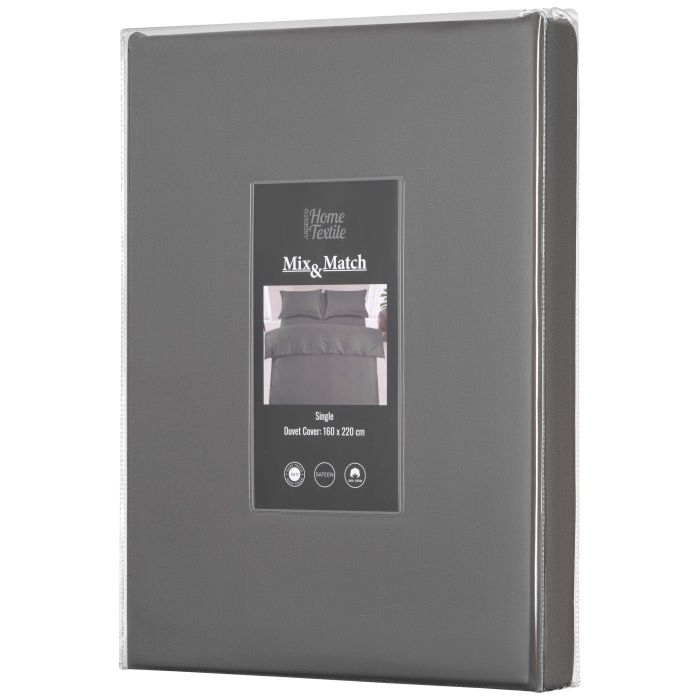 Підковдра ARDESTO Mix&Match Premium, 160х220см, 100% бавовна, сатин, сірий
