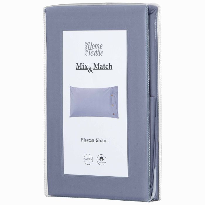 Pillowcase ARDESTO Mix&Match 50x70cm, 100% cotton, sateen, gray