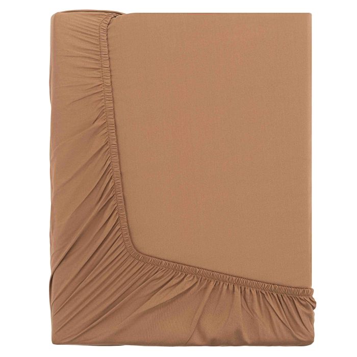 Fitted sheet ARDESTO Mix&Match 160x200+30cm, 100% cotton, sateen, brown