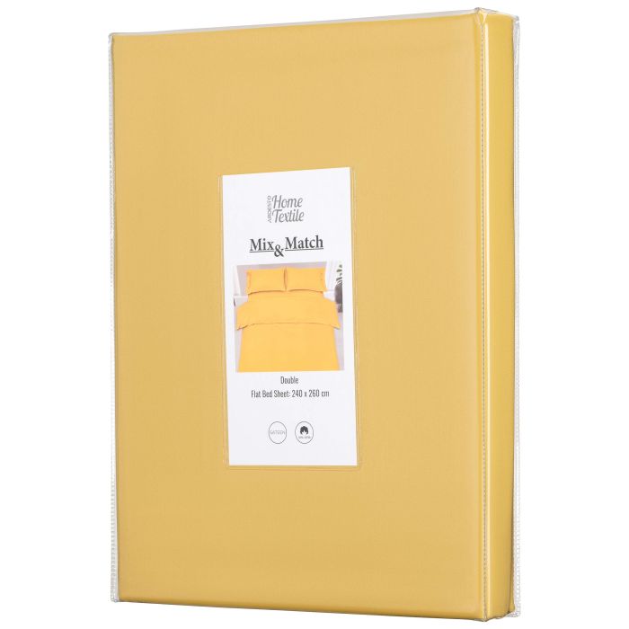 Flat sheet ARDESTO Mix&Match 240x260cm, 100% cotton, sateen, yellow