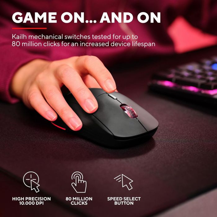 Mouse Trust GXT 926 REDEX II, WL/USB-A/USB-C, black