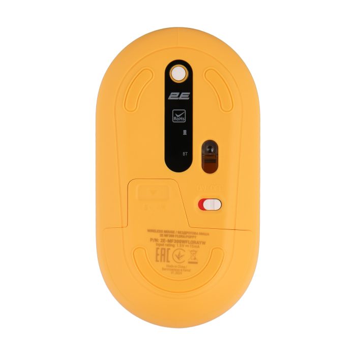 Миша 2E MF300 FLORA:POPPY Silent WL BT, жовтий
