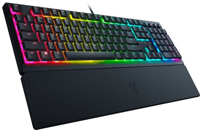 Клавіатура мембранна Razer Ornata V3 104key, Mecha-Membrane Switch, USB-A, EN/UK, RGB, чорний