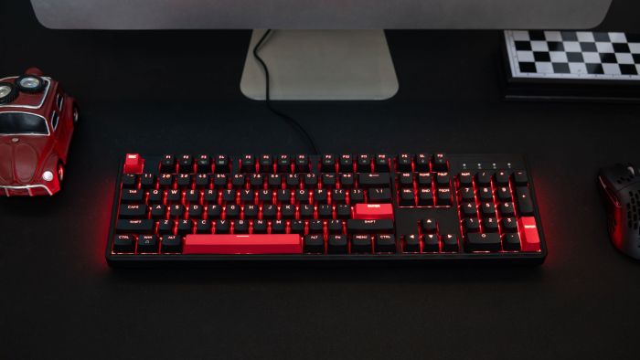 Клавіатура механічна Lemokey  X3 104Key, Keychron Red, USB-A, QMK/VIA, Hot-Swap, EN/UKR, RGB, чорний