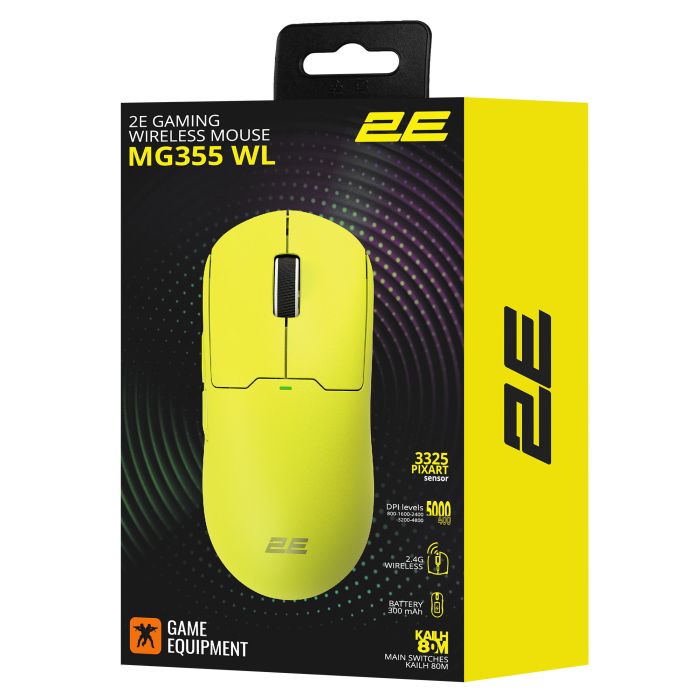 2E GAMING Mouse MG355 WL, USB-A/WL, yellow