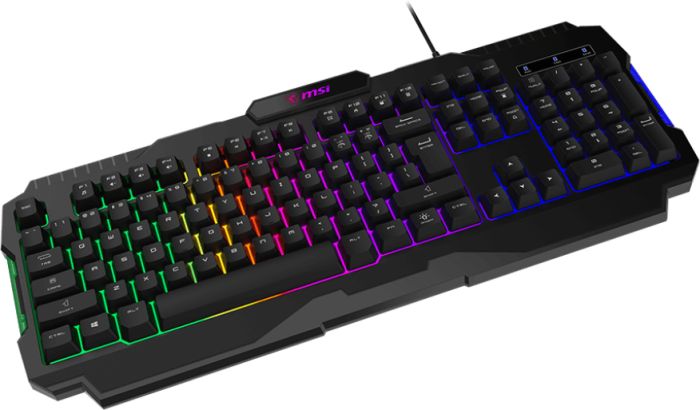 Клавіатура мембранна MSI FORGE GK100 104key, USB-A, EN/UKR/RU, ColorLED, чорний