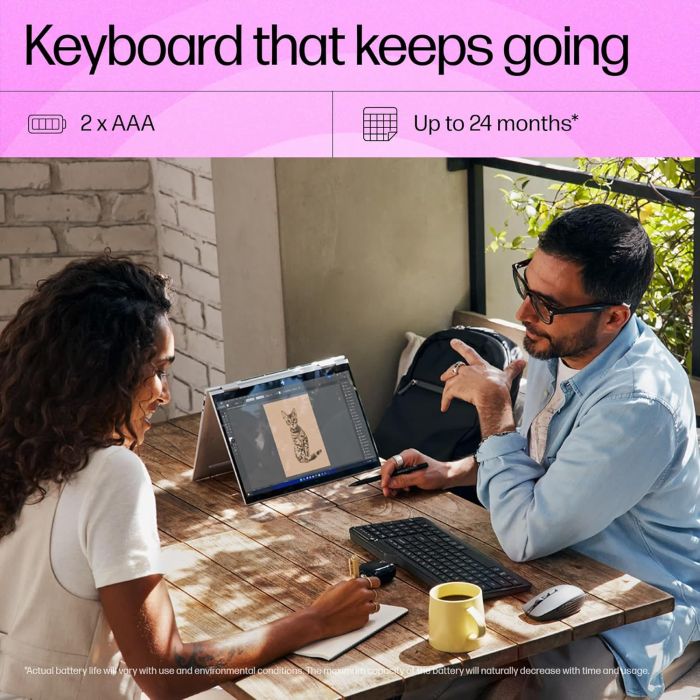 HP Keyboard membrane 460 Multi-Device key, BT, EN/UK, black