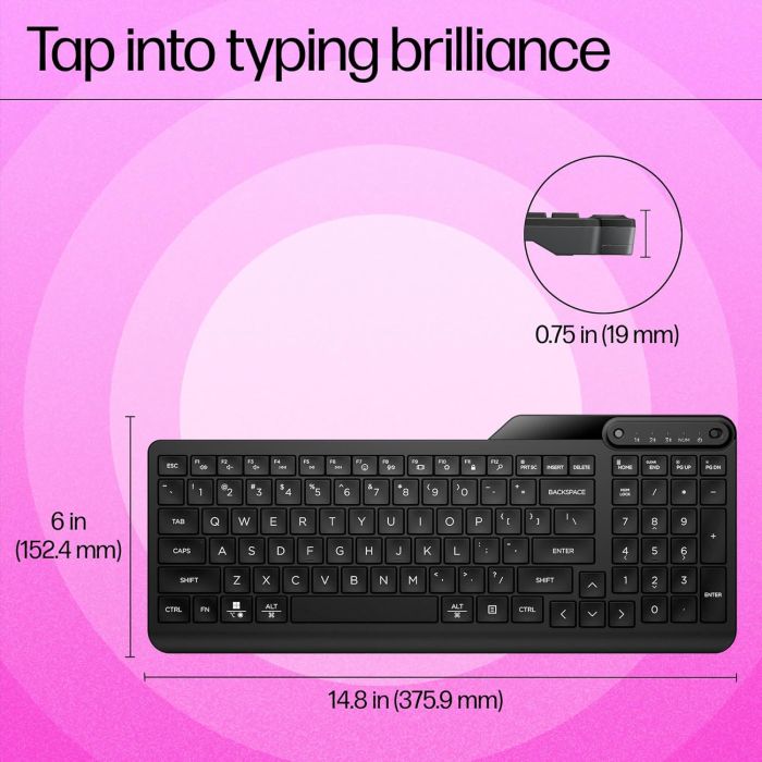 HP Keyboard membrane 460 Multi-Device key, BT, EN/UK, black