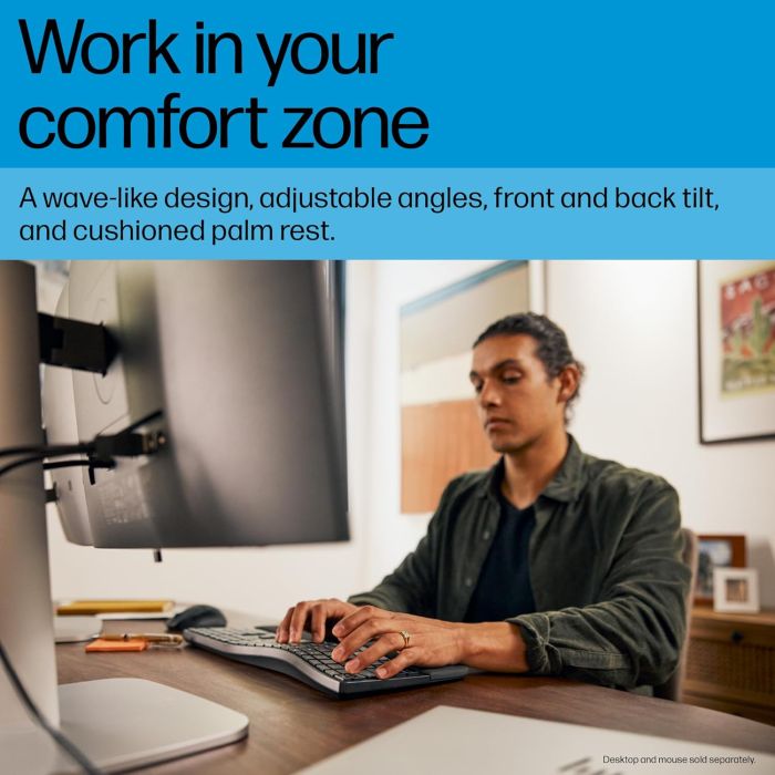 Клавиатура мембранная HP 680 Comfort Dual-Mode 111key, BT, EN/UK, чёрный