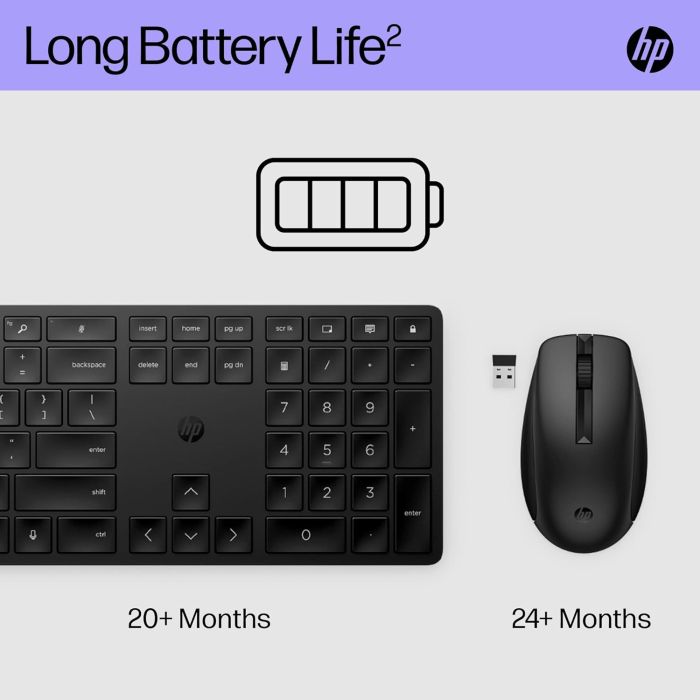 HP Combo keyboard and mouse 650, WL, EN/UK, black
