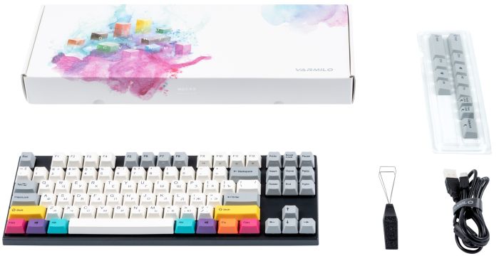 Клавіатура механічна Varmilo APT87 CMYK, C-TK Brown, WL/USB-A, ENG/UKR, White Led